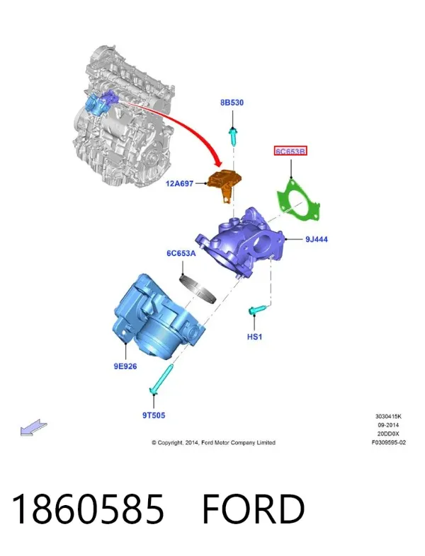Uszczelka kolektora ssącego 1860585 Ford