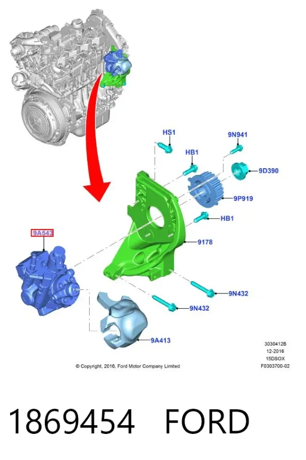 Pompa wtryskowa wysokiego ciśnienia 1869454 Ford