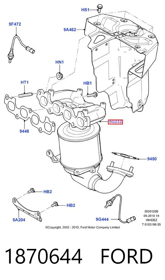 Konwerter-katalizator 1870644 Ford