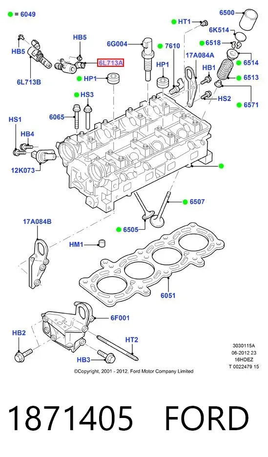 Zawór elektromagnetyczny faz rozrządu 1871405 Ford