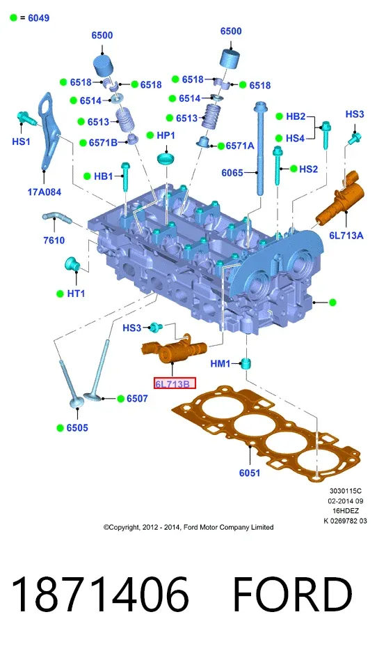 Zawór elektromagnetyczny faz rozrządu 1871406 Ford