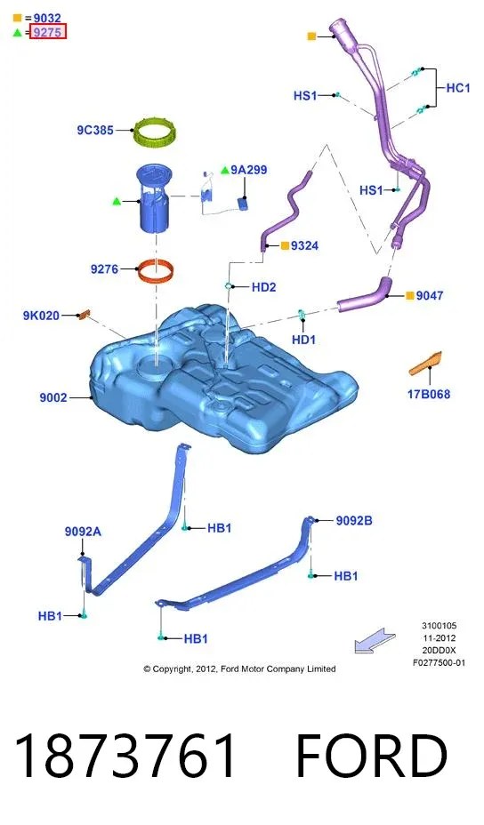 Moduł pompy paliwowej z czujnikiem poziomu paliwa 1873761 Ford
