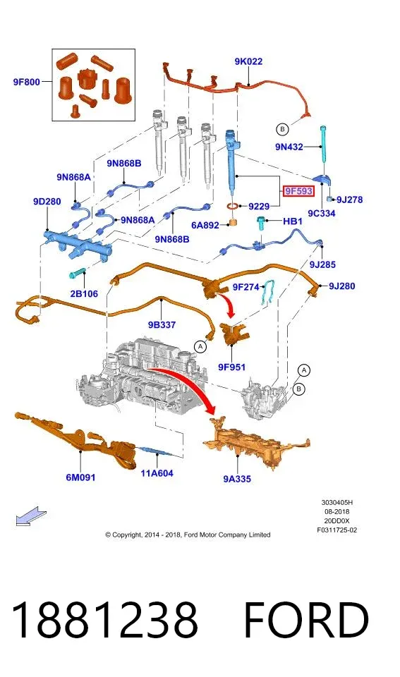Wtryskiwacz paliwa 1881238 Ford