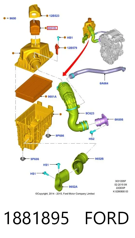 Filtr powietrza 1881895 Ford