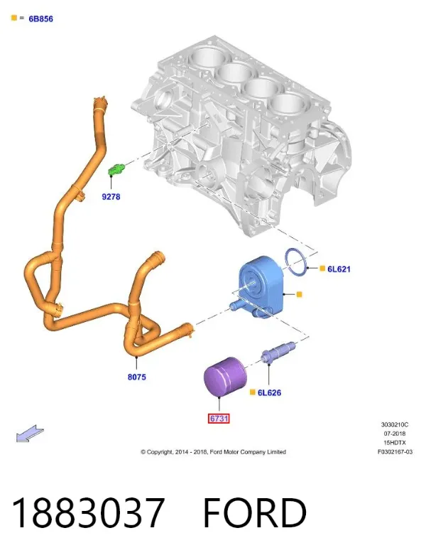 Filtr oleju 1883037 Ford