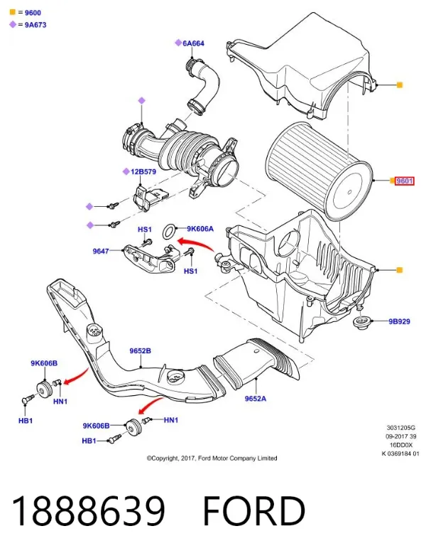 Filtr powietrza 1888639 Ford