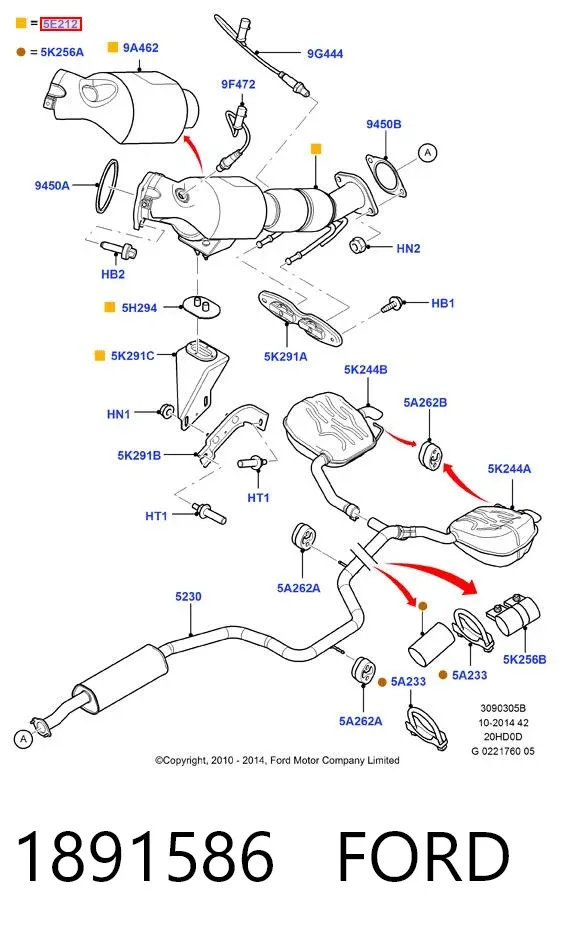 Konwerter-katalizator 1891586 Ford
