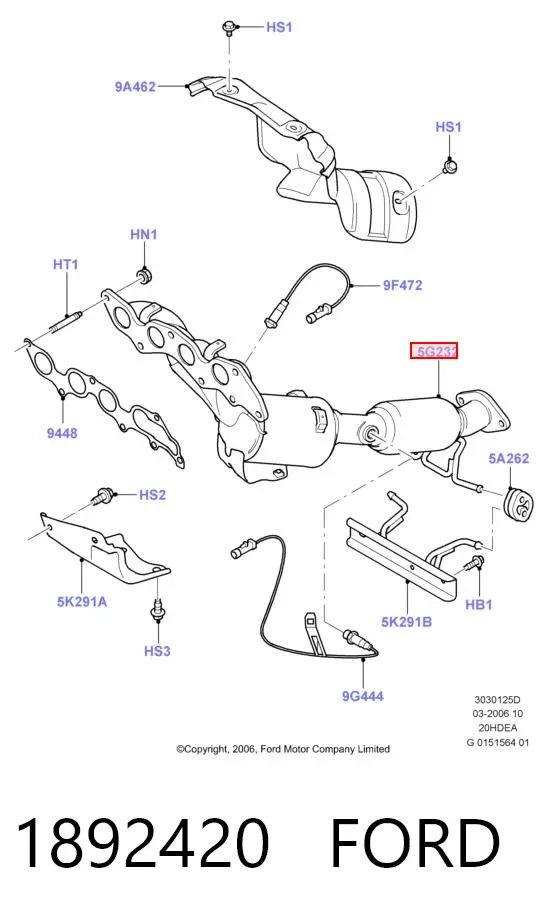 Konwerter-katalizator 1892420 Ford