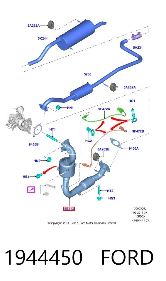 Konwerter-katalizator 1944450 Ford