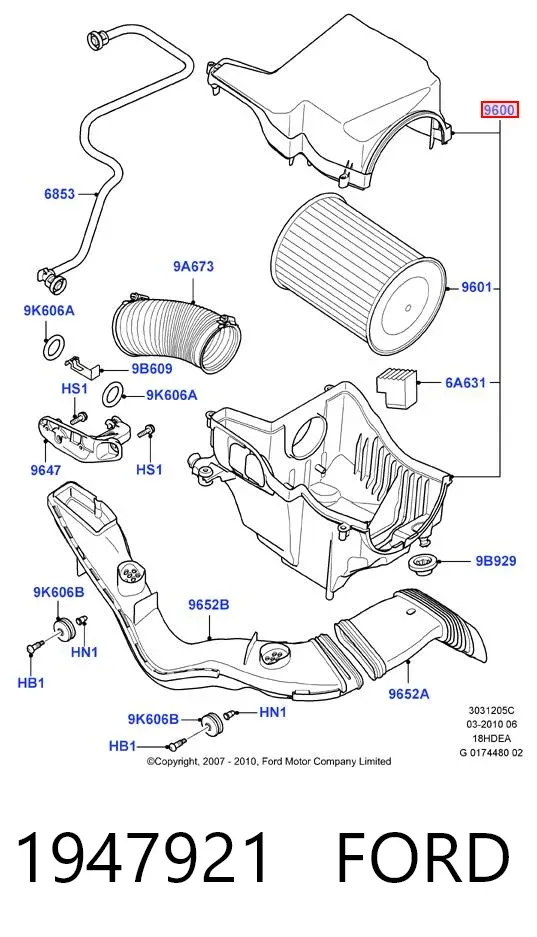 Obudowa filtra powietrza Ford Focus I