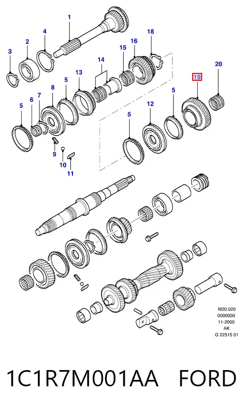 Amortyzator klapy bagażnika (3/5 drzwi-tylnych) 1C1R7M001AA Ford