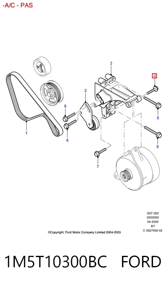 Alternator 1M5T10300BC Ford
