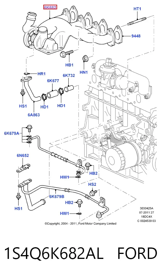 Turbina 1S4Q6K682AL Ford