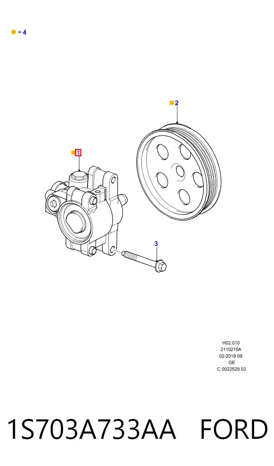 Pompa wspomagania hydraulicznego kierownicy 1S703A733AA Ford