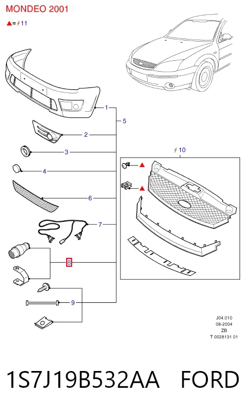 Lampa przeciwmgielna lewa/prawa 1S7J19B532AA Ford