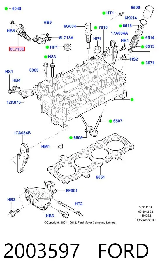 Zawór elektromagnetyczny faz rozrządu 2003597 Ford