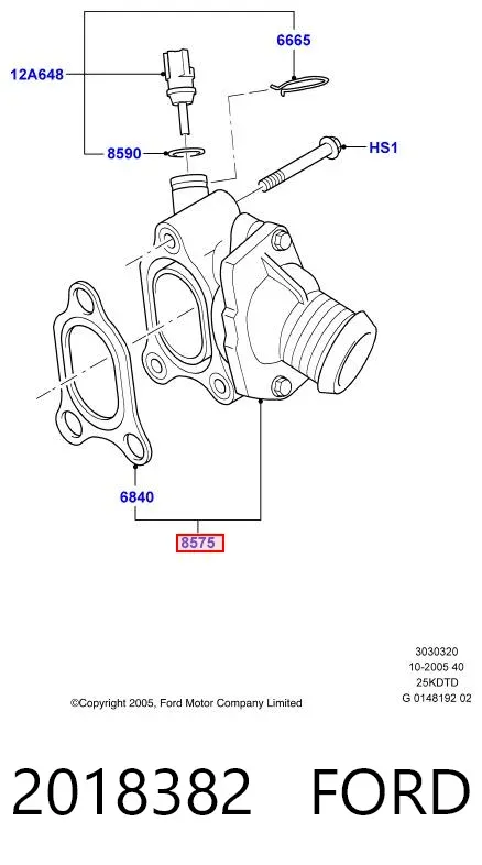 Obudowa termostatu 2018382 Ford