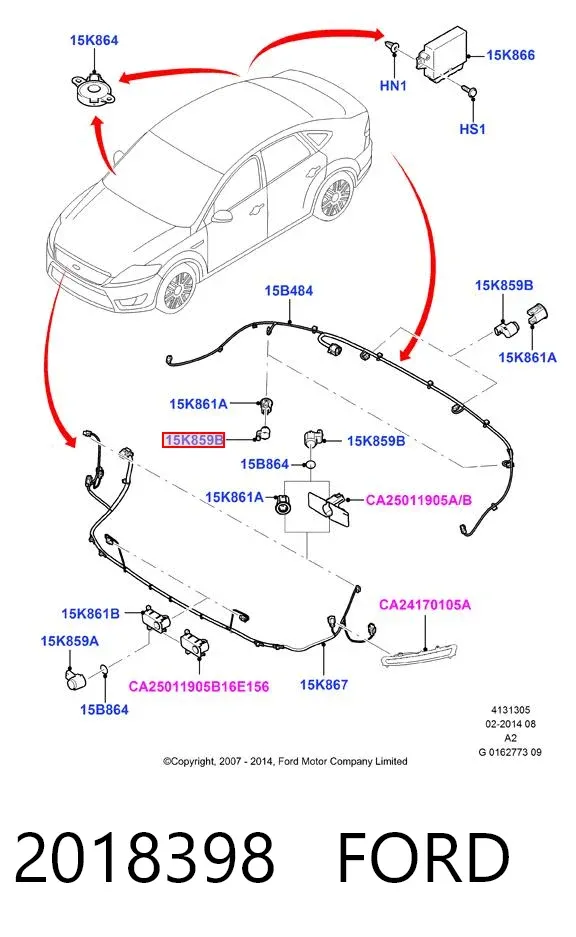 Czujnik parkowania przedni 2018398 Ford