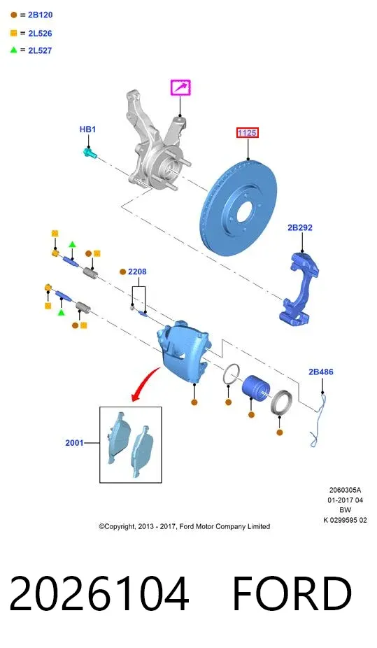 Tarcza hamulcowa przednia 2026104 Ford
