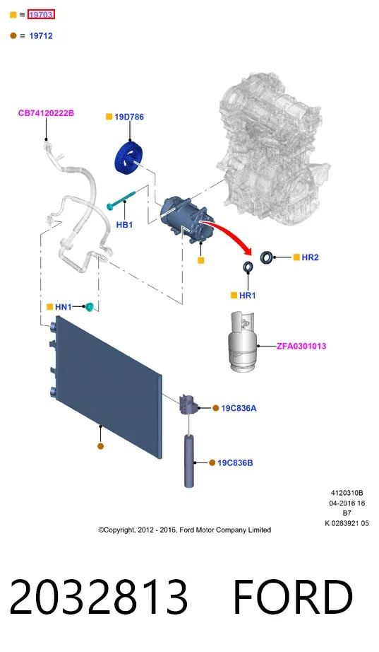 Sprężarka klimatyzacji 2032813 Ford