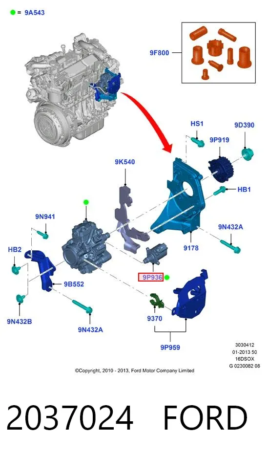 Zawór regulacji ciśnienia (zawór redukcyjny pompy wtryskowej) System Common-Rail 2037024 Ford