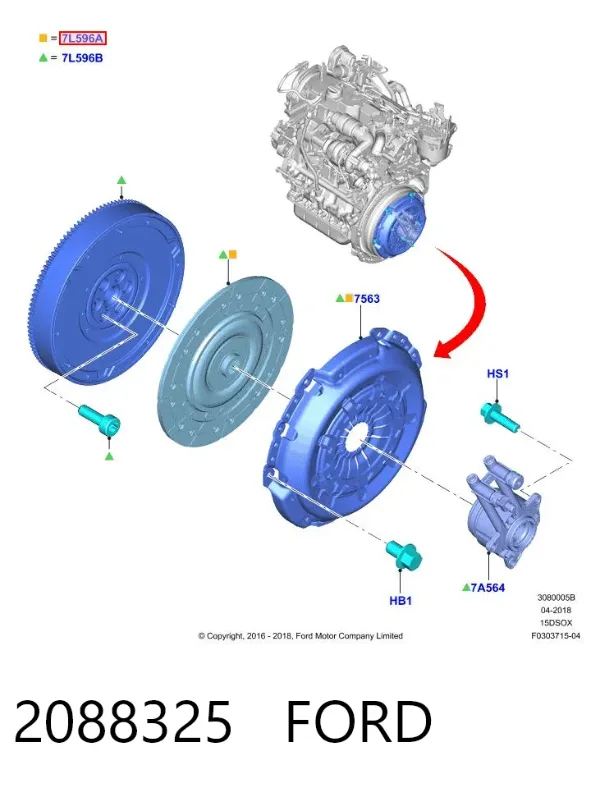 Zestaw sprzęgła (3 części) 2088325 Ford