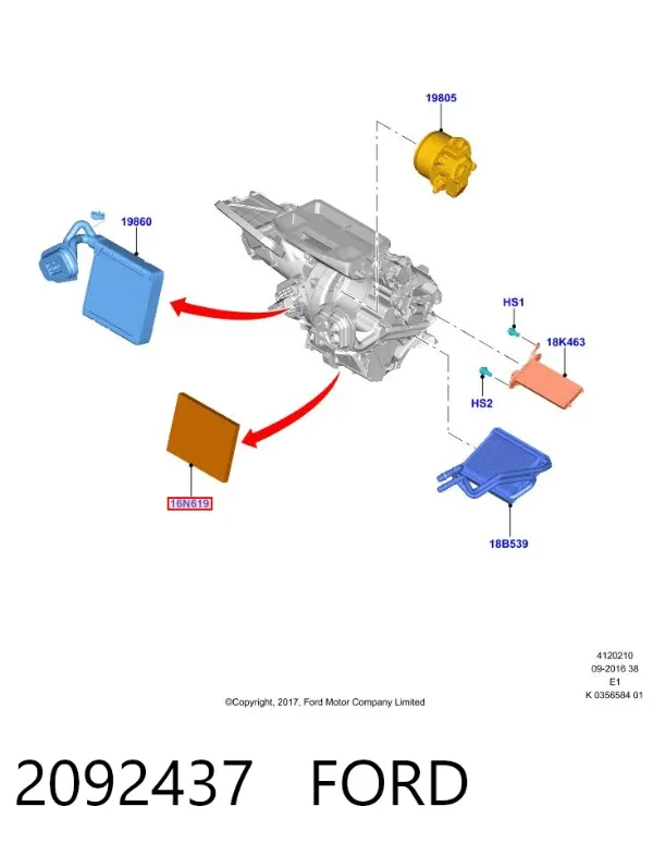 Filtr kabiny 2092437 Ford