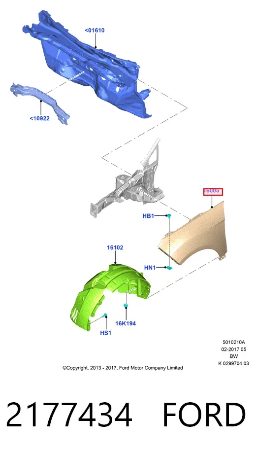 Błotnik przedni lewy 2177434 Ford