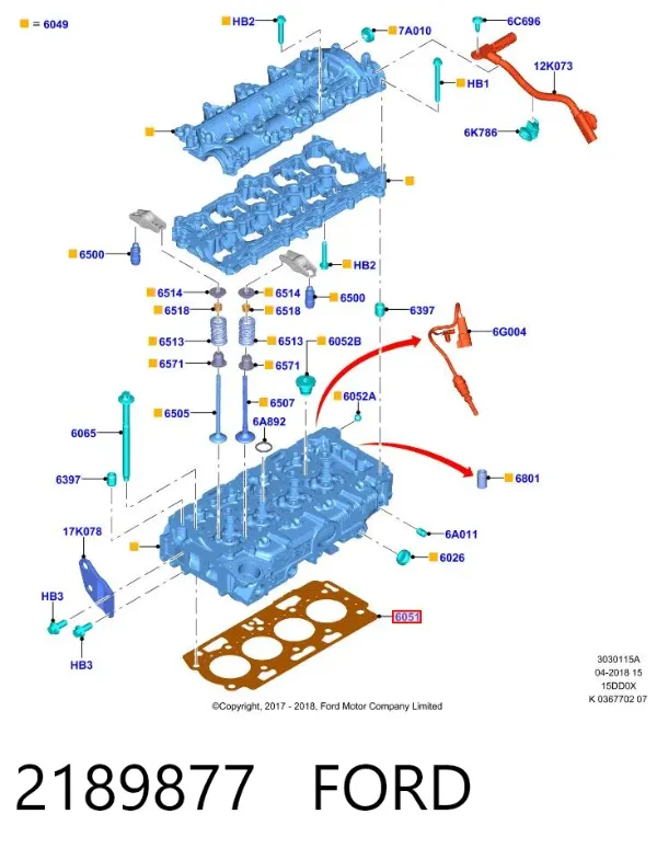 Uszczelka głowicy cylindrów 9824493980 Peugeot/Citroen