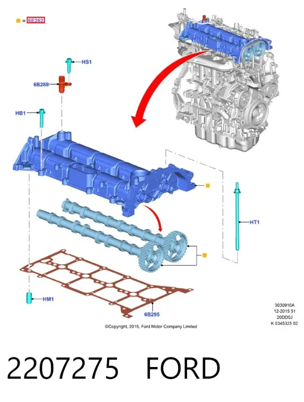 Obudowa wałka rozrządu 2207275 Ford