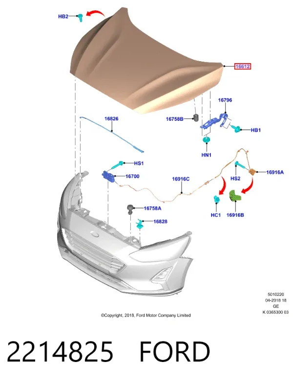 Maska silnika 2214825 Ford