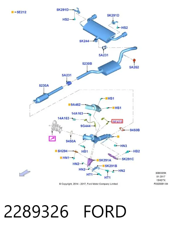 Sonda lambda czujnik tlenu przed katalizatorem 2289326 Ford