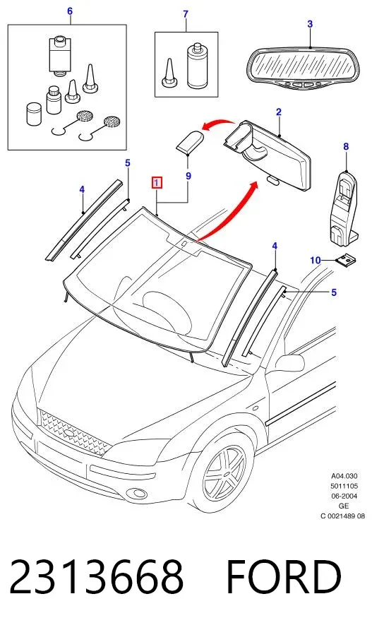 Szyba przednia 2313668 Ford