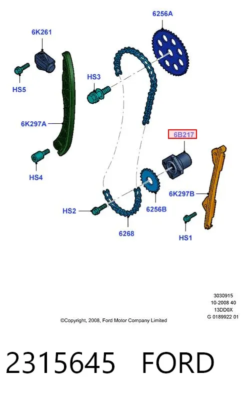 Kołnierz (piasta) wału korbowego 2315645 Ford