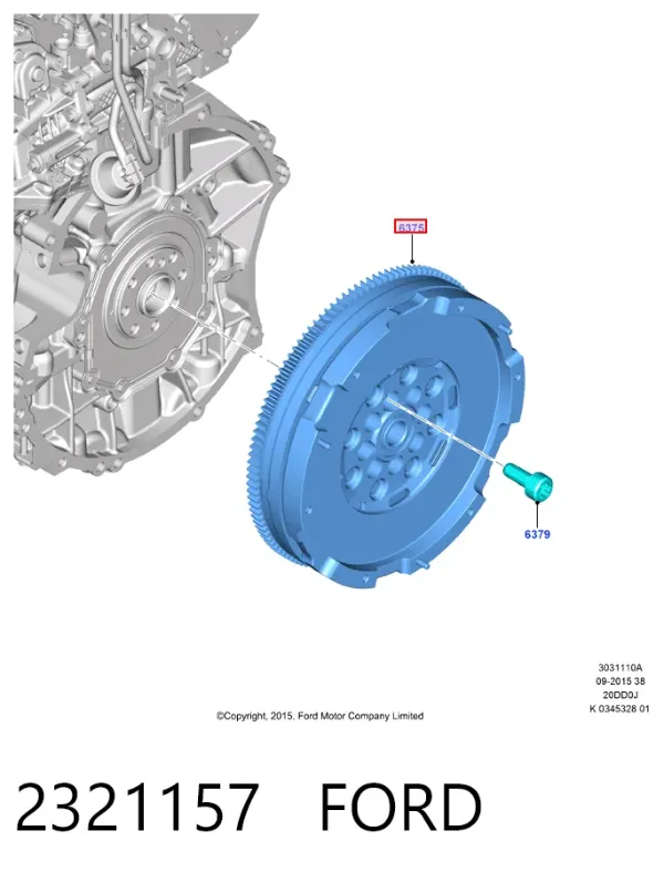 Koło zamachowe silnika 2321157 Ford
