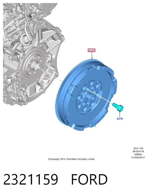 Koło zamachowe silnika 2321159 Ford