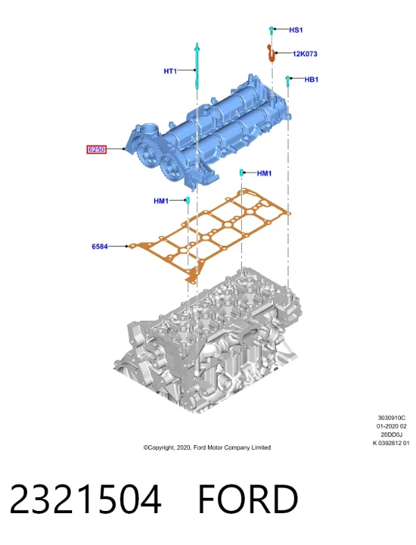 Obudowa wałka rozrządu 2321504 Ford