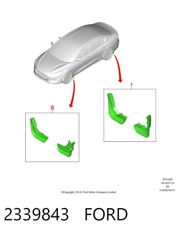 Chlapacze przednie, zestaw Ford Focus IV