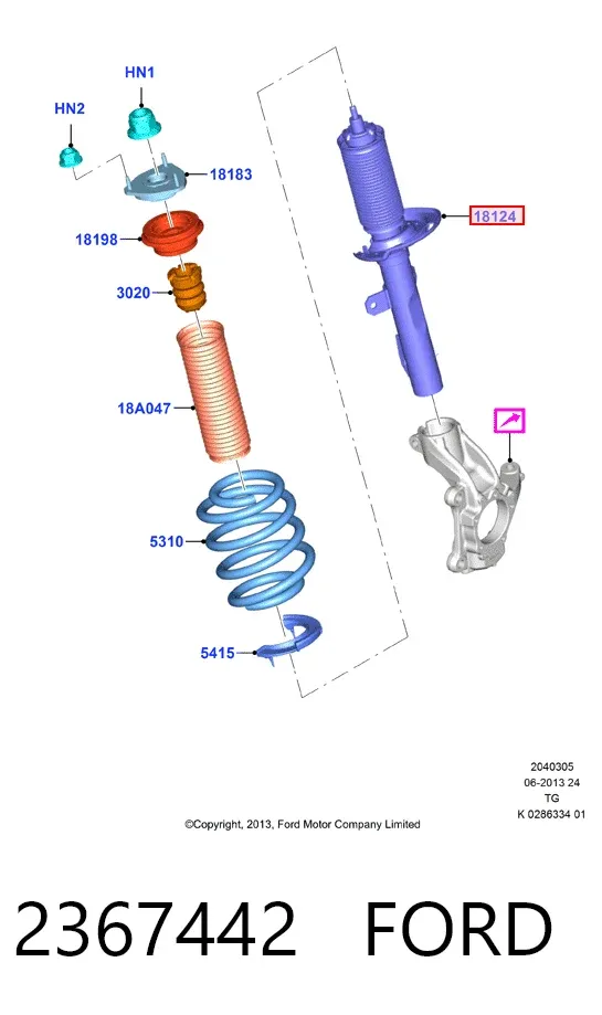 Amortyzator przedni 2367442 Ford