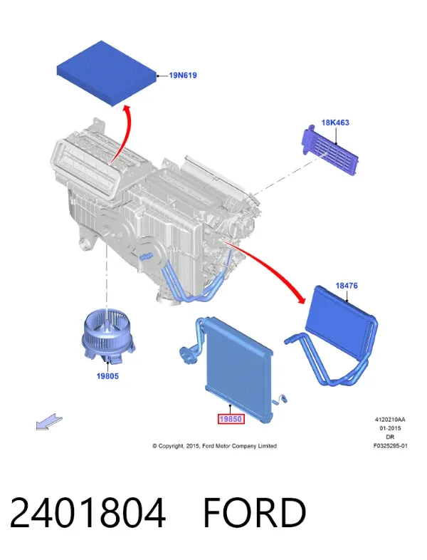Parownik klimatyzacji 2401804 Ford