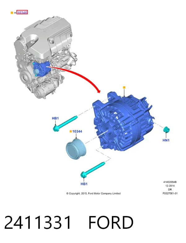 Alternator 2411331 Ford