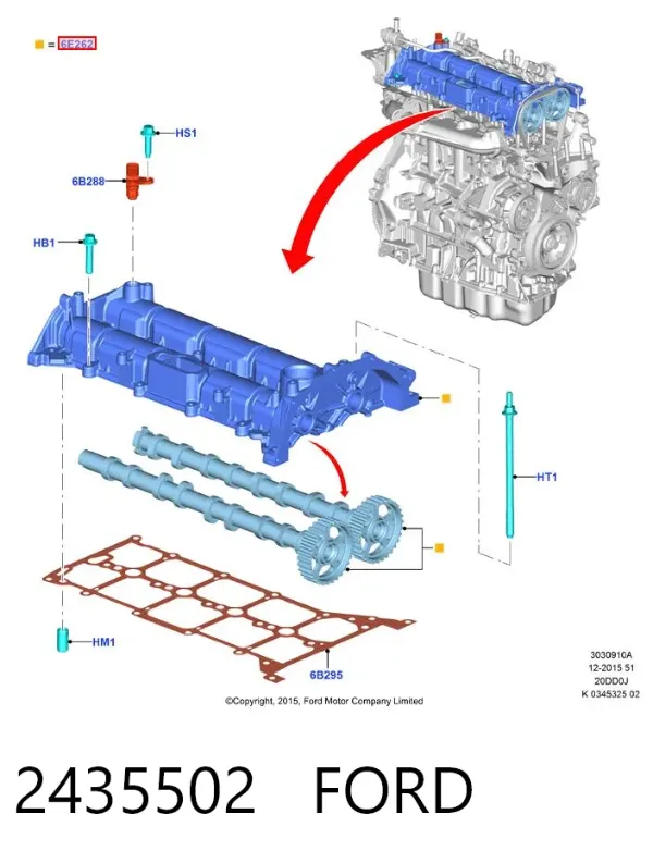 Obudowa wałka rozrządu 2435502 Ford
