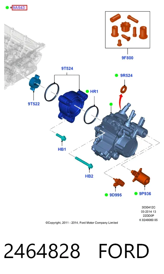 Pompa wtryskowa wysokiego ciśnienia 2464828 Ford