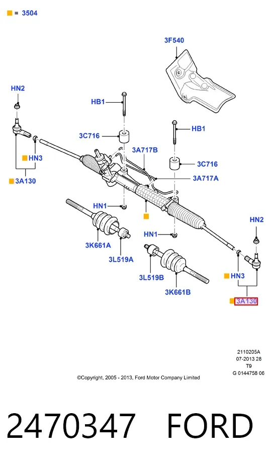 Końcówka drążka kierowniczego zewnętrzna 2470347 Ford