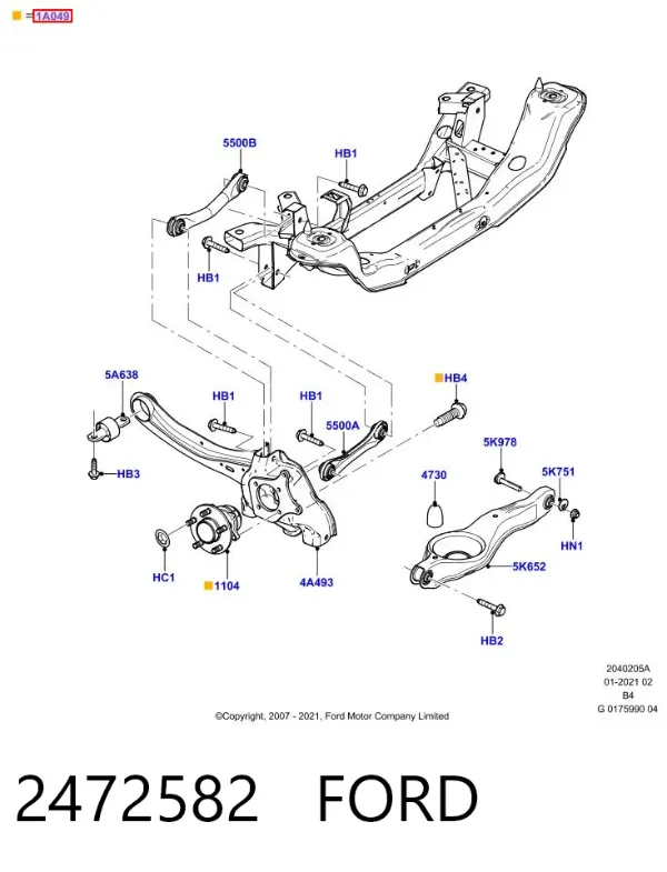 Piasta tylna 2472582 Ford