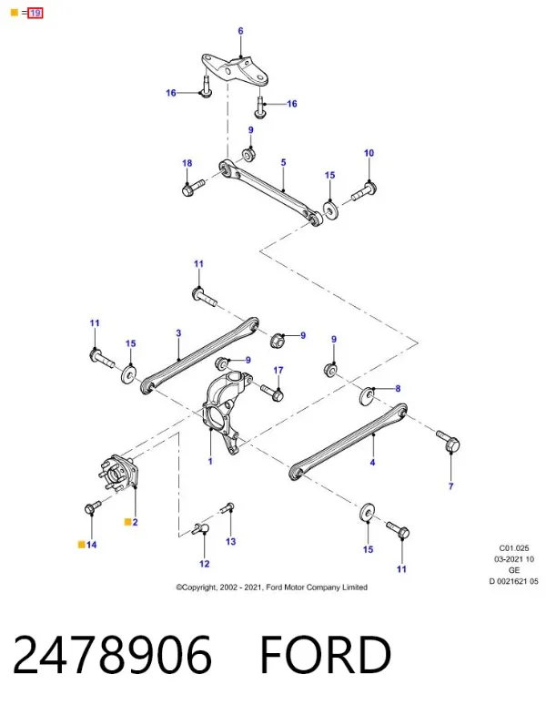 Piasta tylna 2478906 Ford