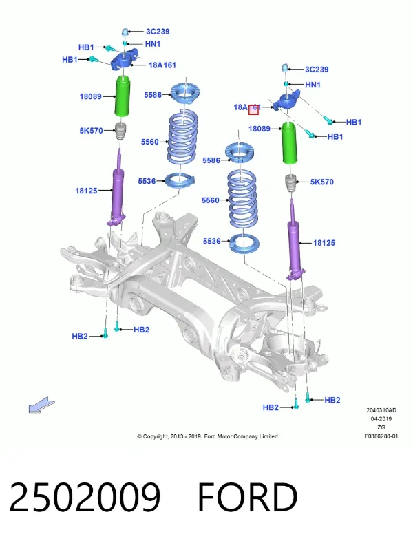 Poduszka amortyzatora tylnego Ford Mustang VI