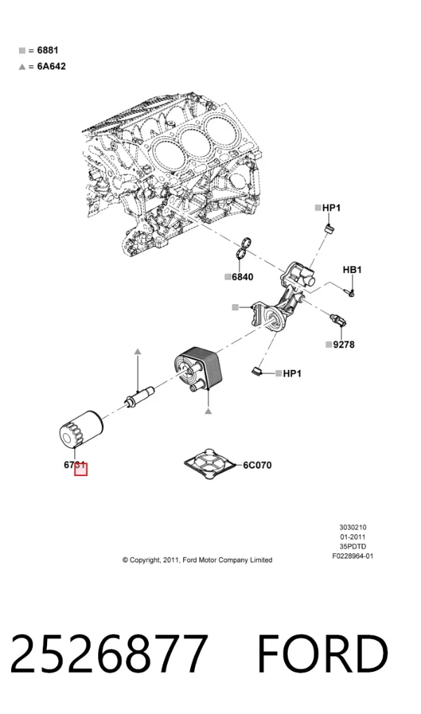 Filtr oleju 2526877 Ford