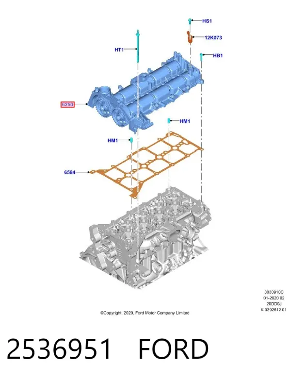 Obudowa wałka rozrządu 2536951 Ford