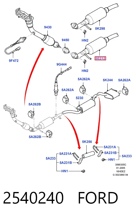 Konwerter-katalizator 2540240 Ford
